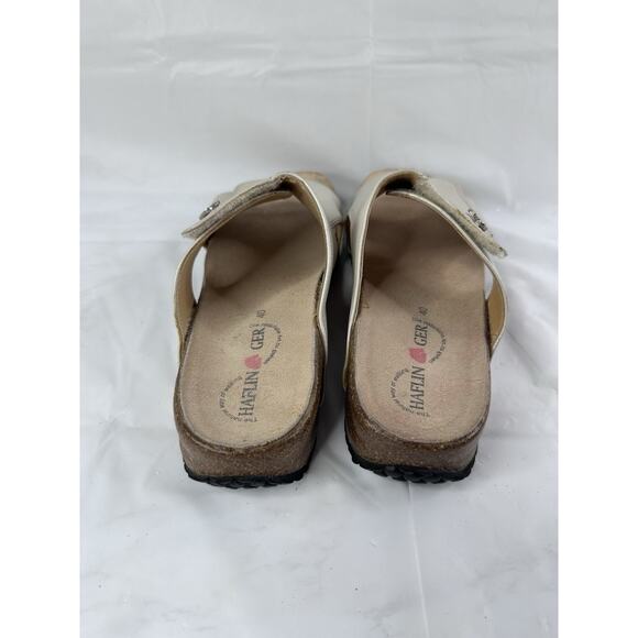 Haflinger Sandals Alice 40 Ivory Leather Slip On Hook & Loop Comfort - Picture 4 of 11